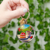 ストロベリーケーキとコーヒーディライト キーホルダー (手)