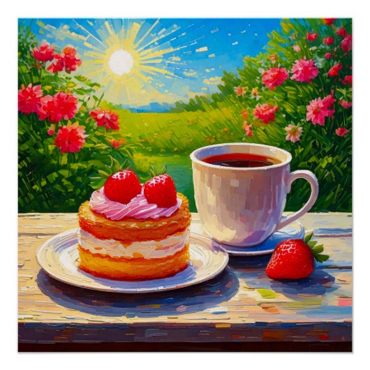 ストロベリーケーキとコーヒーディライト ポスター (正面)