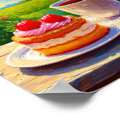 ストロベリーケーキとコーヒーディライト ポスター (角)