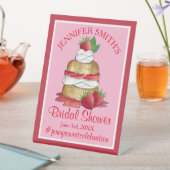 ストロベリーケーキショートケーキブライダルシャワー誕生日 台座サイン (インサイチュ)