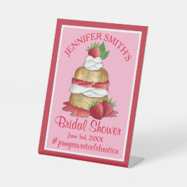 ストロベリーケーキショートケーキブライダルシャワー誕生日 台座サイン