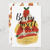 ストロベリーケーキデザートパーティー 招待状 (正面/裏面)