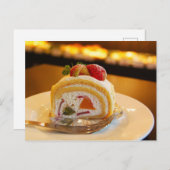 ストロベリーケ転がーキースイーツデザートのポストクロッシング ポストカード (正面/裏面)