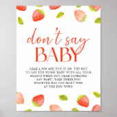 ストロベリーゲームベビー甘いシャワーと言わない ポスター (正面)