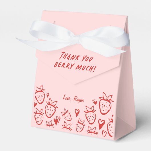 ストロベリーコケお洒落ットガールズ誕生日 フェイバーボックス (正面サイド)