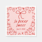 ストロベリーコケお洒落ットボーガールズ誕生日 スタンダードカクテルナプキン (正面)