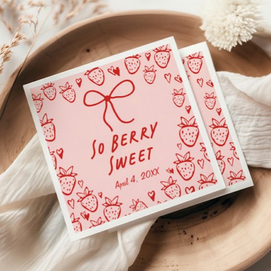 ストロベリーコケお洒落ットボーガールズ誕生日 スタンダードカクテルナプキン