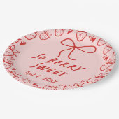 ストロベリーコケお洒落ットボーガールズ誕生日 ペーパープレート (アングル)