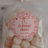 ストロベリーコケお洒落ットボーガールズ誕生日 ラウンドシール