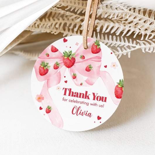 ストロベリーコケット誕生日パーティーラウンド フェイバータグ