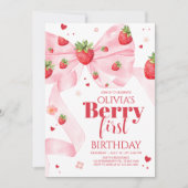 ストロベリーコケット誕生日パーティー 招待状 (正面)