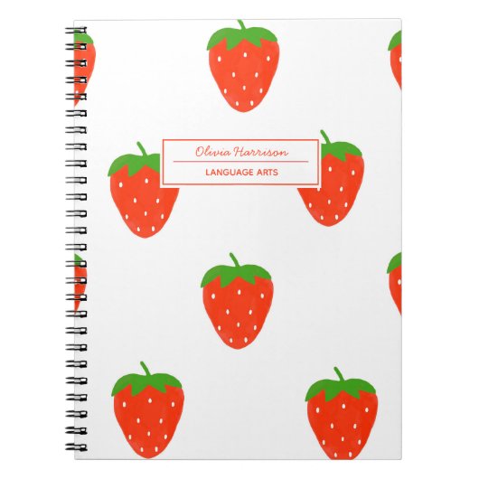ストロベリーコテージコアの名前と件名 ノートブック (正面)