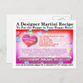 ストロベリーコラダバレンタインズデイマルティーニレシピ シーズンポストカード (正面/裏面)