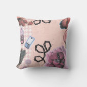 ストロベリーコラージュ美学かわいいパステルヴィンテージ クッション (正面)