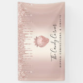 ストロベリーコンフェクションバラ金ゴールドグリッタードリップスシック 横断幕 (縦)