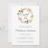 ストロベリーサマーフラワーリーススウィート16 招待状 (正面)