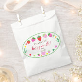 ストロベリーサンキューバースデーパーティー フェイバーバッグ (クリップ留めされた状態)