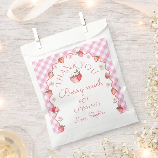 ストロベリーサンキューベリーハイサンキューカード フェイバーバッグ (クリップ留めされた状態)