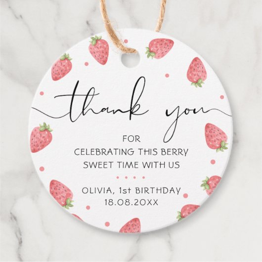 ストロベリーサンキューベリーペアギフトラベル フェイバータグ (正面)