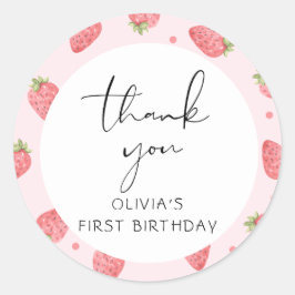 ストロベリーサンキューベリーペアギフトラベル ラウンドシール