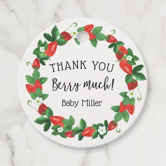 ストロベリーサンキューベリーマティメッセージカード フェイバータグ (正面)