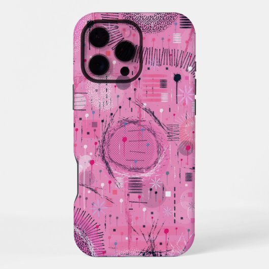 ストロベリーサンデーの抽象アート iPhoneケース (裏面)