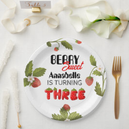 ストロベリーサード誕生日 ペーパープレート