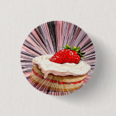 ストロベリーショートケーキの懐かしさ 缶バッジ (正面)
