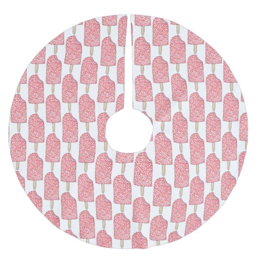 ストロベリーショートケーキアイスクリームポップシクルジャンクフード ブラッシュドポリエステルツリースカート (正面)