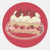 ストロベリーショートケーキスライス ラウンドシール (正面)