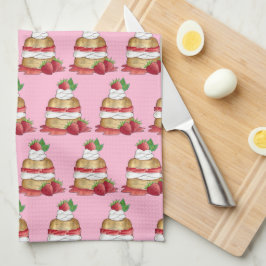 ストロベリーショートケーキデザートイチゴ キッチンタオル