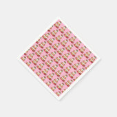 ストロベリーショートケーキデザートイチゴ スタンダードカクテルナプキン (角)