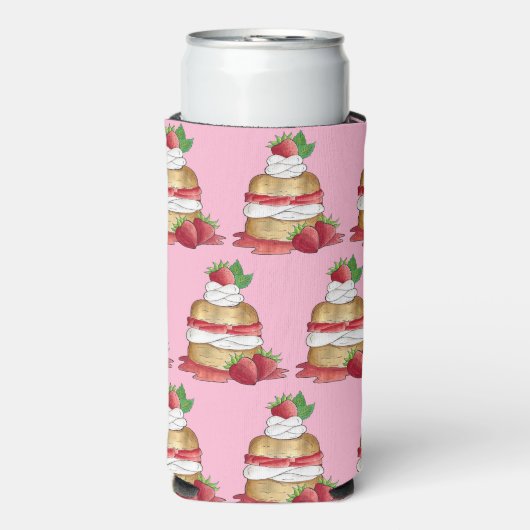 ストロベリーショートケーキデザートイチゴ スリム缶クーラー (Seltzer正面)