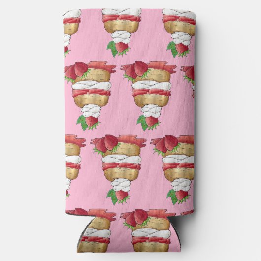 ストロベリーショートケーキデザートイチゴ スリム缶クーラー (裏面)