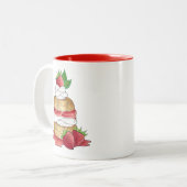 ストロベリーショートケーキデザートイチゴ ツートーンマグカップ (正面左)