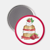 ストロベリーショートケーキデザートイチゴ マグネット (正面/裏面)