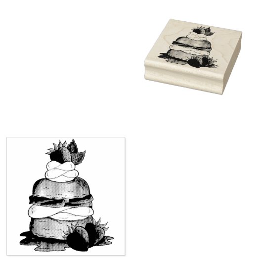 ストロベリーショートケーキデザートイチゴ ラバースタンプ (押印)