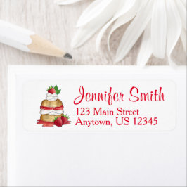 ストロベリーショートケーキデザートイチゴ ラベル