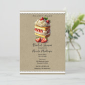 ストロベリーショートケーキブライダルシャワー 招待状 (スタンド正面)