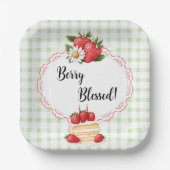 ストロベリーショートケーキベビーシャワー – 紙プレート ペーパープレート (正面)