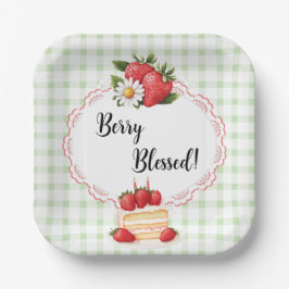 ストロベリーショートケーキベビーシャワー – 紙プレート ペーパープレート