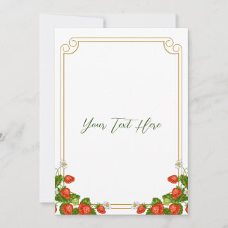 ストロベリーショートケーキ招待状5 x 7" 招待状