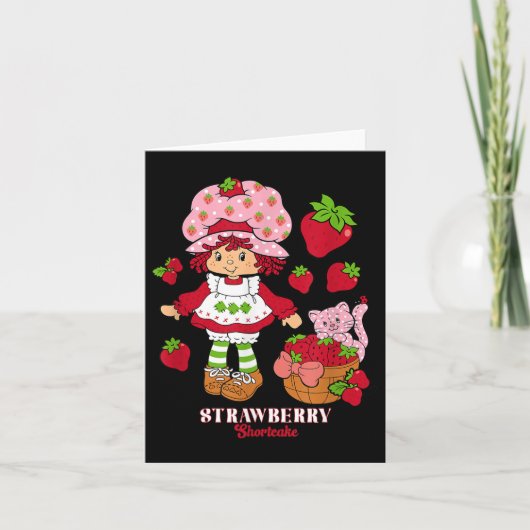 ストロベリーショートケーキ&amp;子猫カスタードヴィンテージ カード (正面)