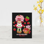 ストロベリーショートケーキ&amp;子猫カスタードヴィンテージ カード (黄色い花)