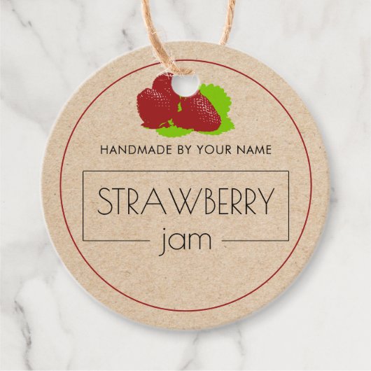 ストロベリージカスタムャム製品ラベルつるラベル フェイバータグ (正面)