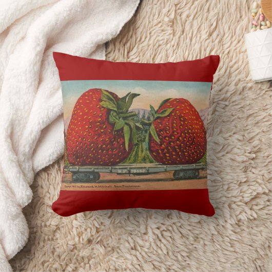 ストロベリージャイアントアンティークフルーツおもしろい クッション (ブランケット)
