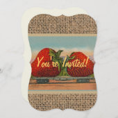 ストロベリージャイアントアンティークフルーツおもしろい 招待状 (正面/裏面)