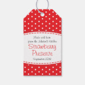 ストロベリージャムまたは保存レッドフルーツラベル ギフトタグ (正面)