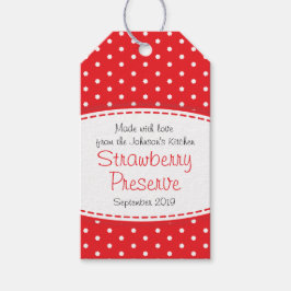 ストロベリージャムまたは保存レッドフルーツラベル ギフトタグ