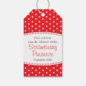 ストロベリージャムまたは保存レッドフルーツラベル ギフトタグ (裏面)
